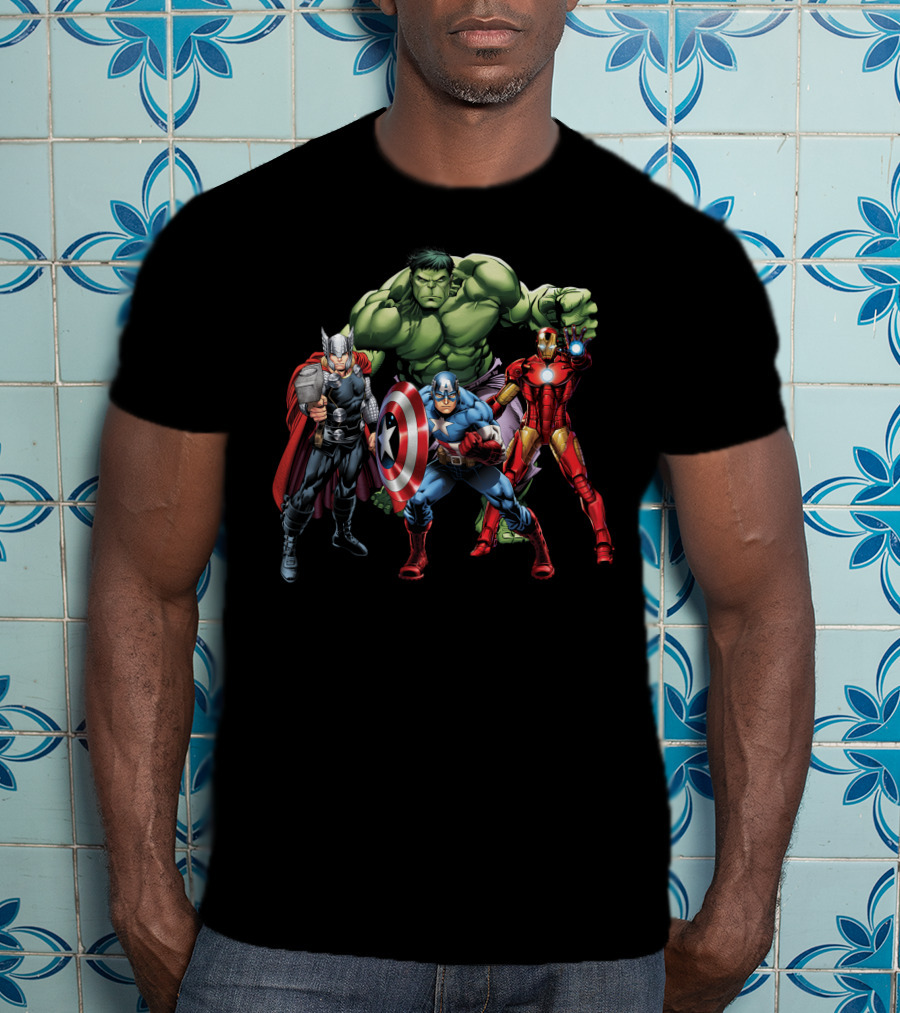 Thor Hulk Captain America Iron Man Avenger Team T-Shirt