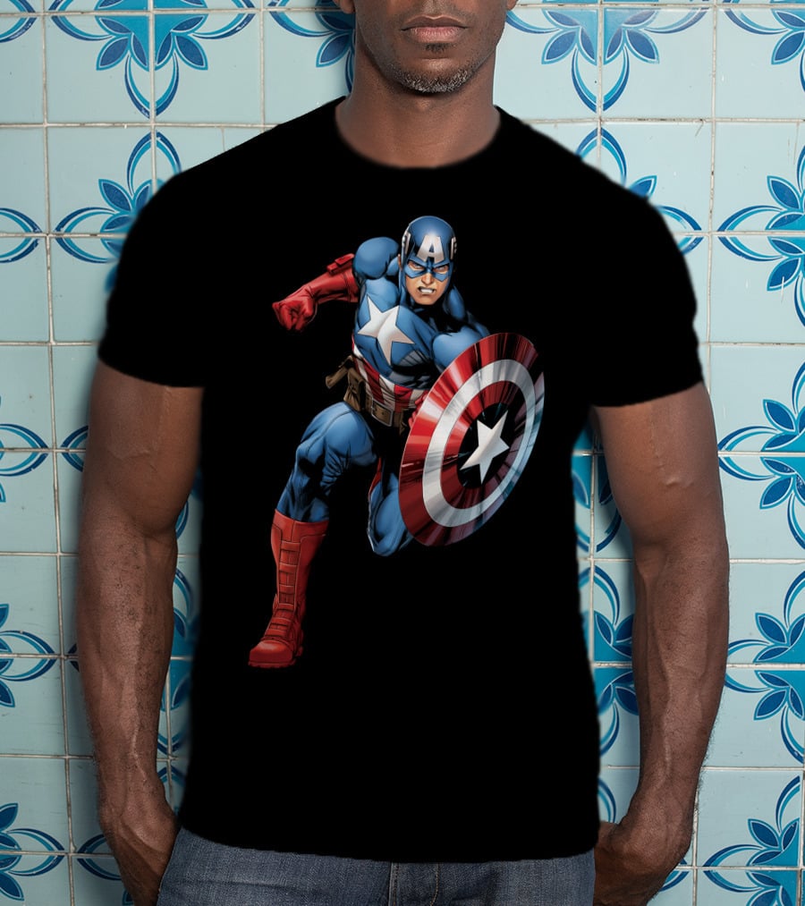Captain America Superhero Iconic Shield Marvel Universe T-Shirt