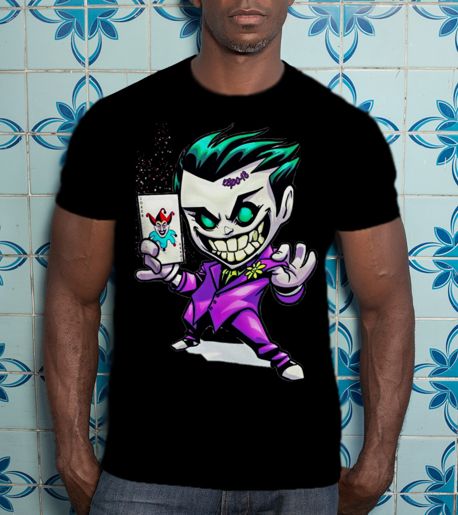 Joker 2012 Cartoon Grinning Character With Joker Card T-Shirt