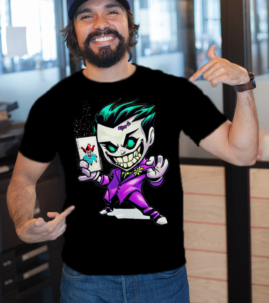 Joker 2012 Cartoon Grinning Character With Joker Card T-Shirt