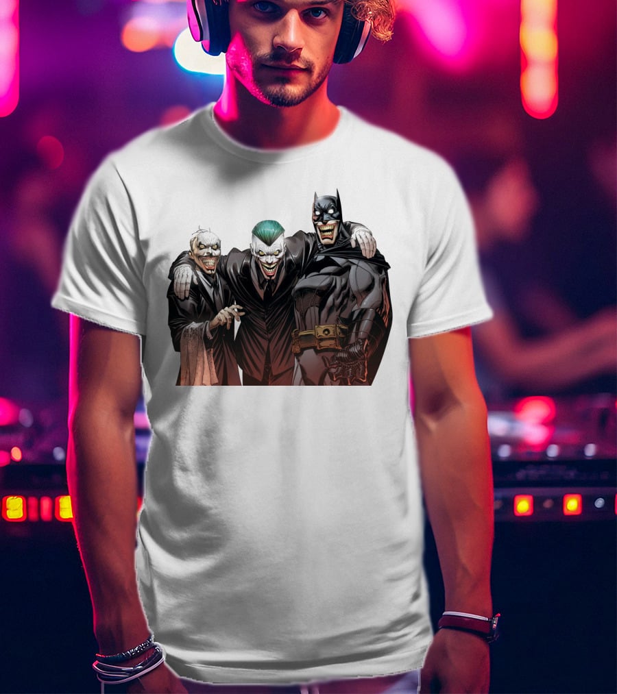 The Joker Batman Three-Face Grinning Trio T-Shirt