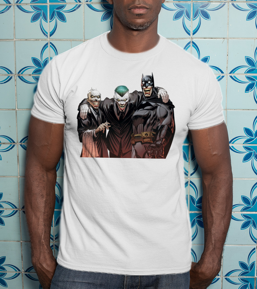 The Joker Batman Three-Face Grinning Trio T-Shirt