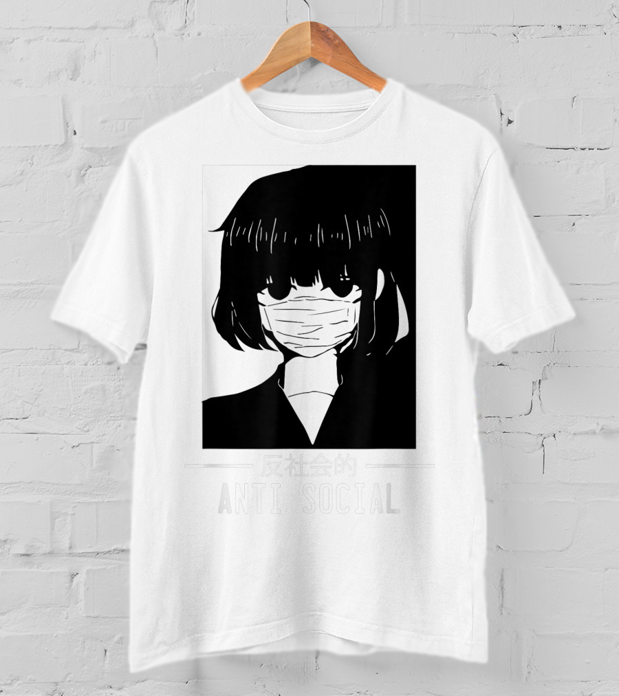 Anime Anti Social Japanese Text Vaporwave Aesthetic T-Shirt