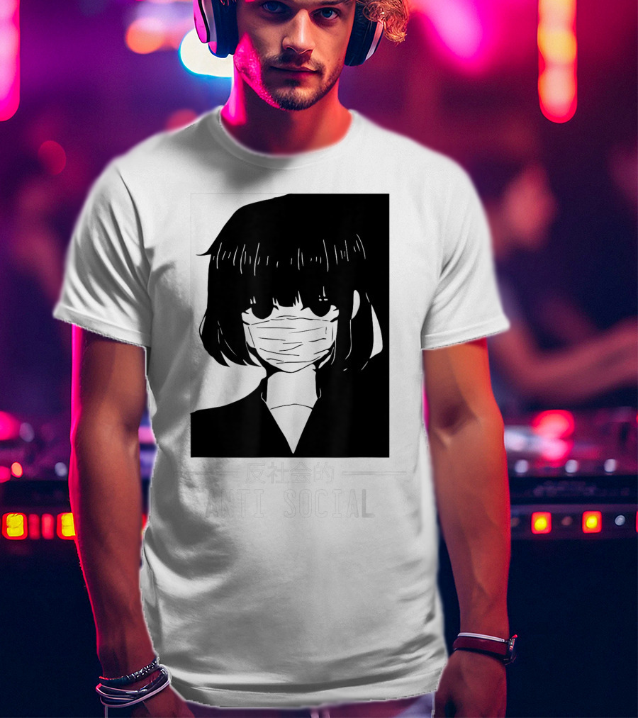 Anime Anti Social Japanese Text Vaporwave Aesthetic T-Shirt
