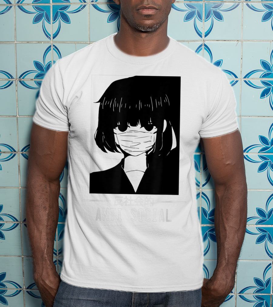 Anime Anti Social Japanese Text Vaporwave Aesthetic T-Shirt