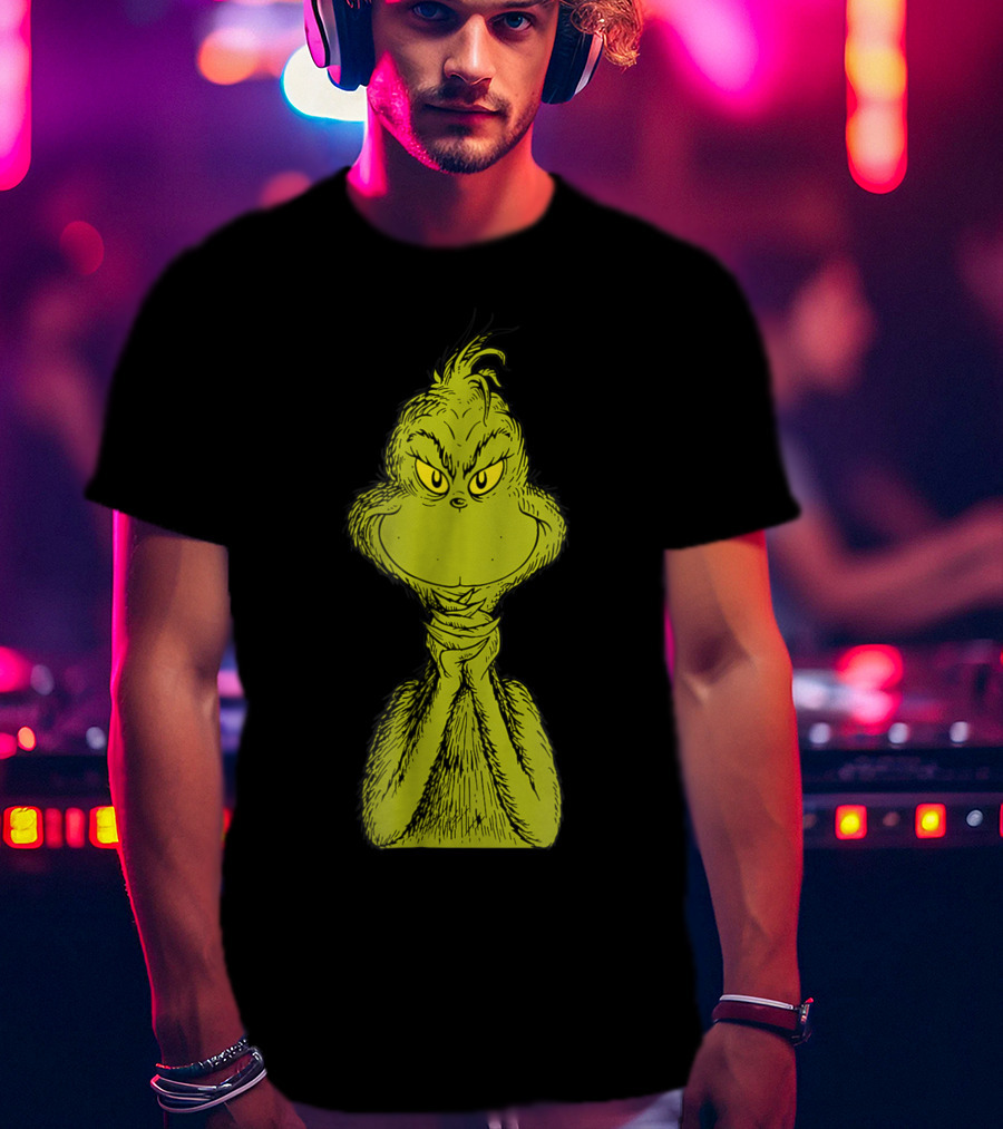 Dr Seuss Classic Sly Grinch Iconic Mischievous Expression T-Shirt