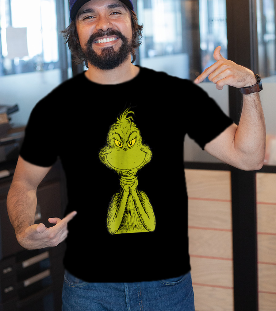 Dr Seuss Classic Sly Grinch Iconic Mischievous Expression T-Shirt