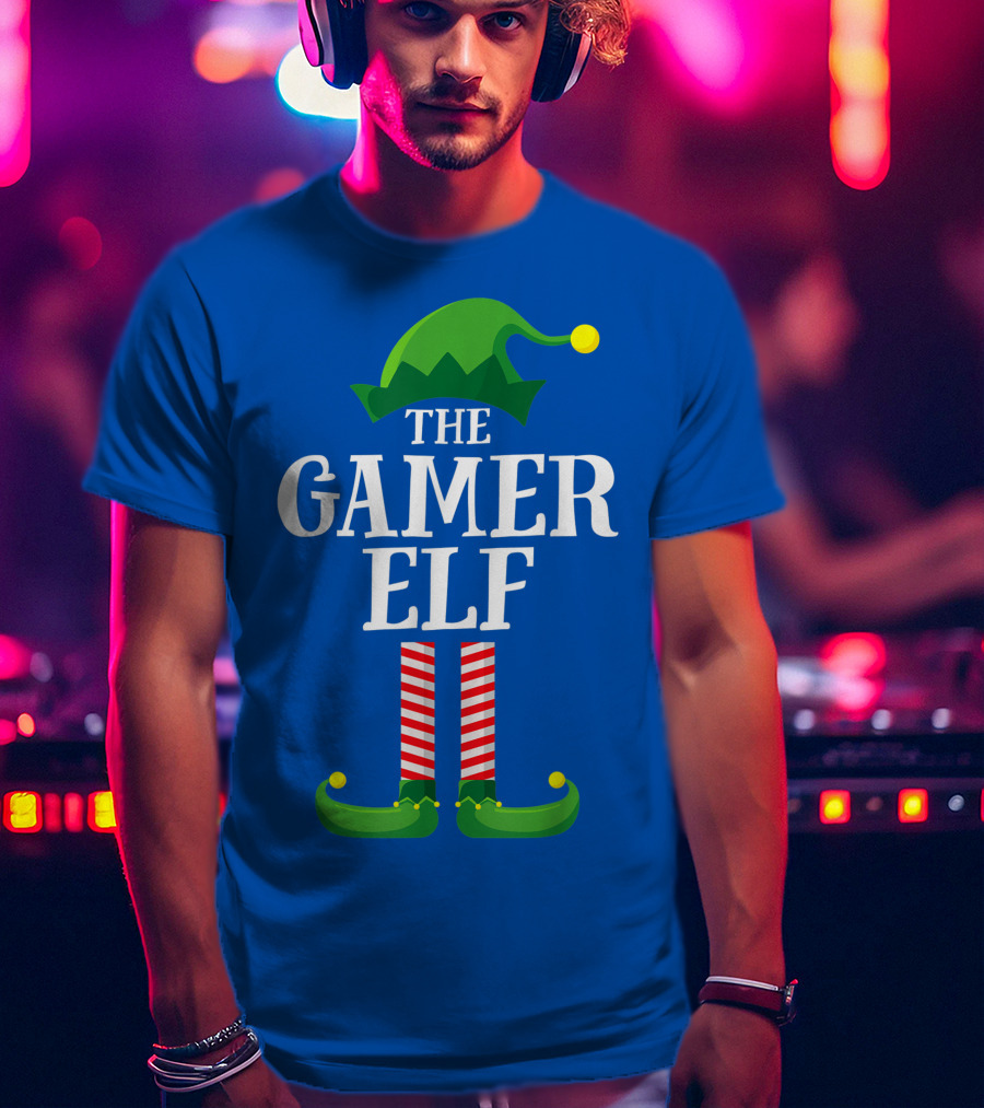 The Gamer Elf Matching Family Group Christmas Party Holiday T-Shirt