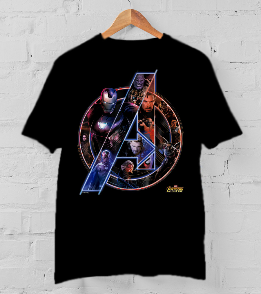 Avengers Infinity War Neon Team Marvel Characters T-Shirt