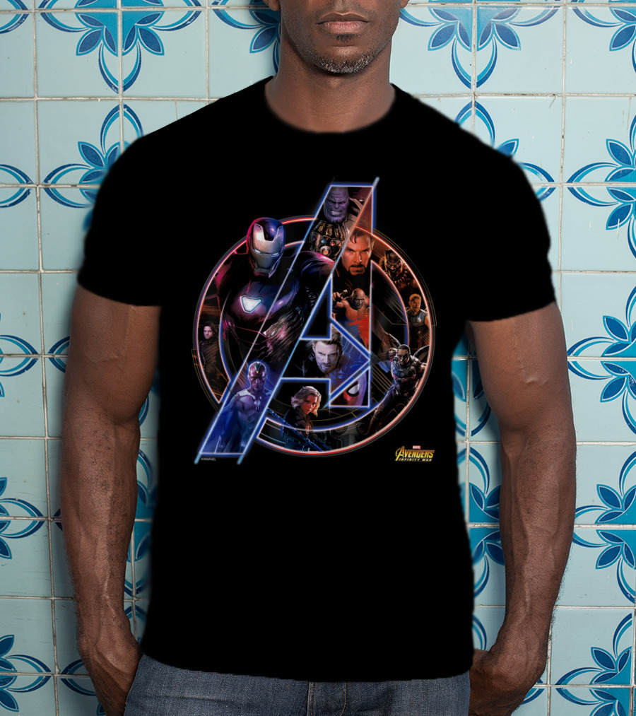 Avengers Infinity War Neon Team Marvel Characters T-Shirt