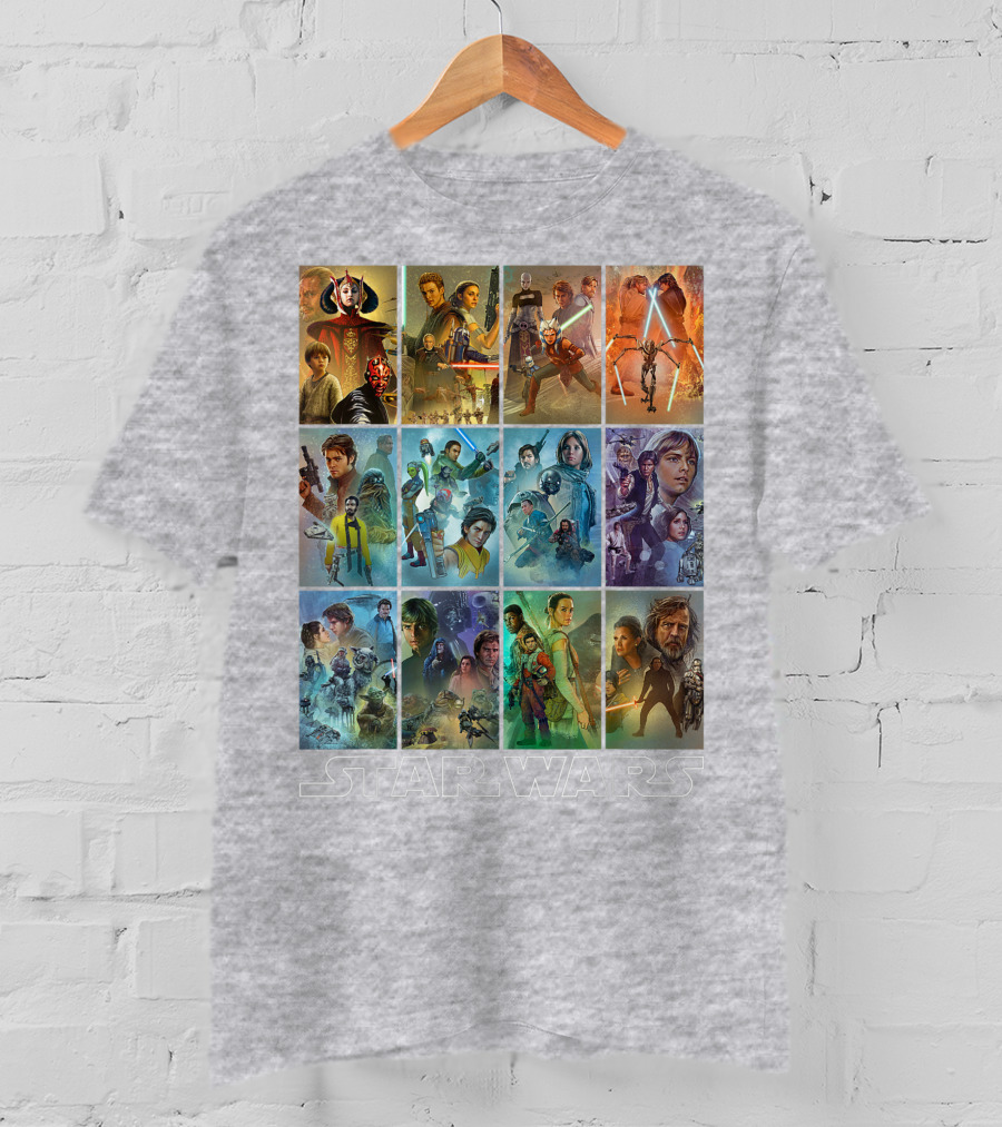 Star Wars Celebration Mural Panels Iconic Characters And Scenes T-Shirt