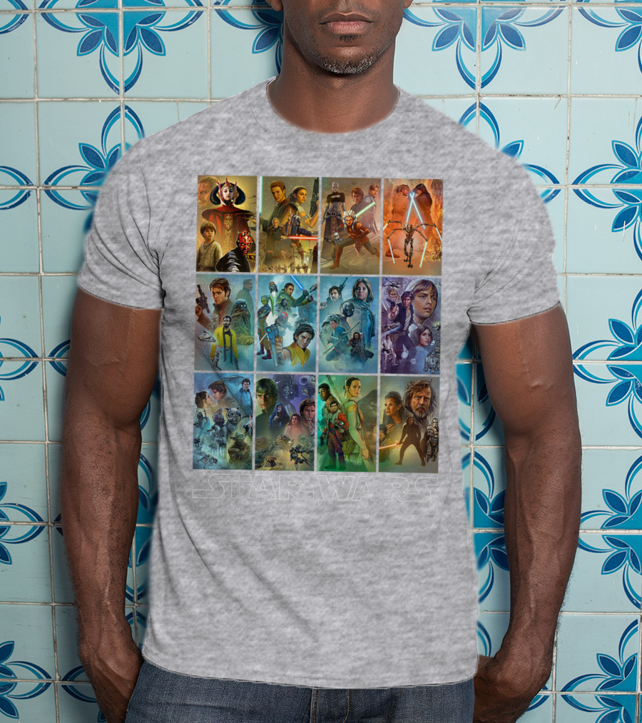 Star Wars Celebration Mural Panels Iconic Characters And Scenes T-Shirt