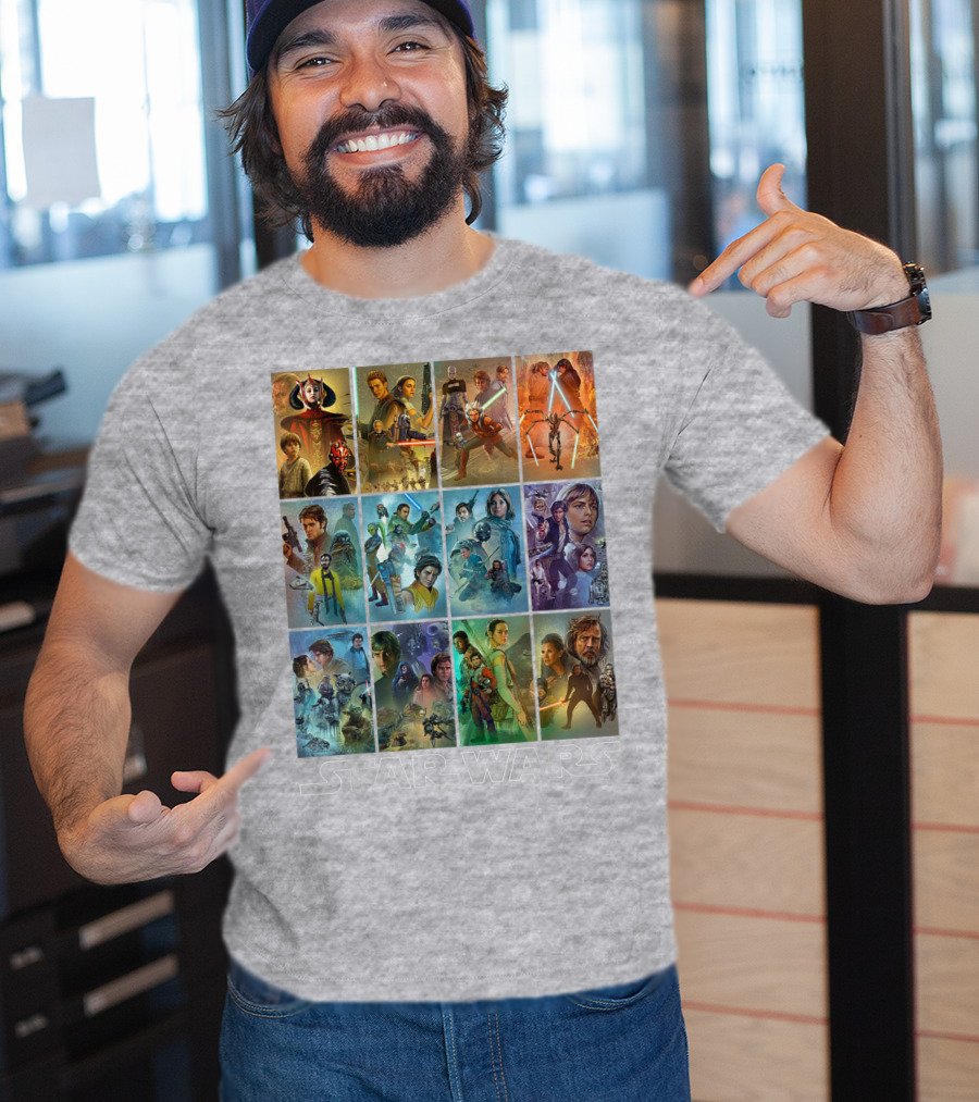 Star Wars Celebration Mural Panels Iconic Characters And Scenes T-Shirt