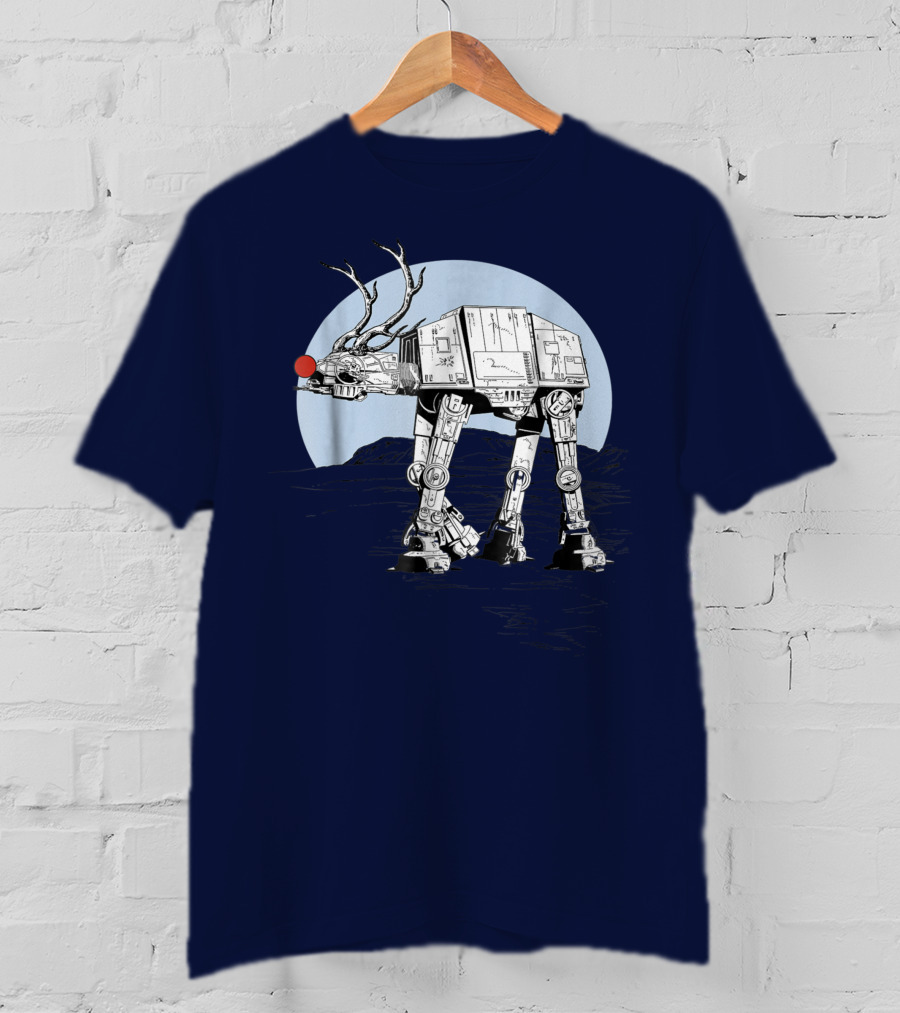 Star Wars Rudolph AT-AT Walker Moonlit Scene T-Shirt