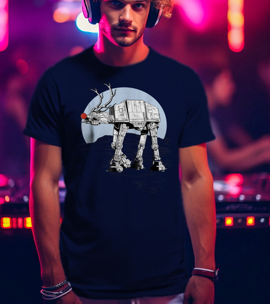 Star Wars Rudolph AT-AT Walker Moonlit Scene T-Shirt