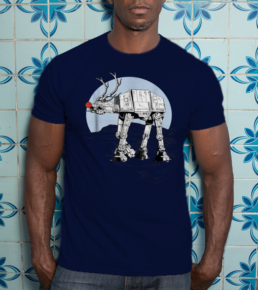 Star Wars Rudolph AT-AT Walker Moonlit Scene T-Shirt