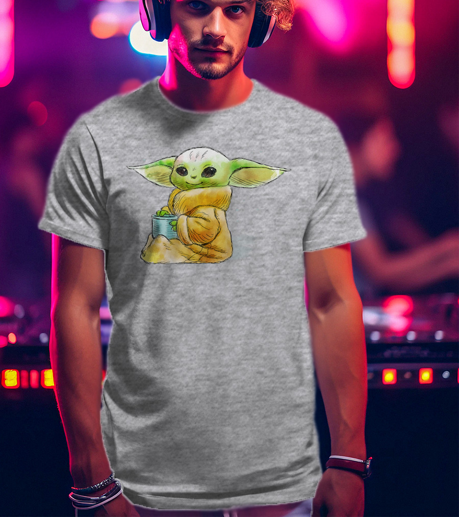 Star Wars The Mandalorian The Child Baby Yoda Drinking Soup T-Shirt