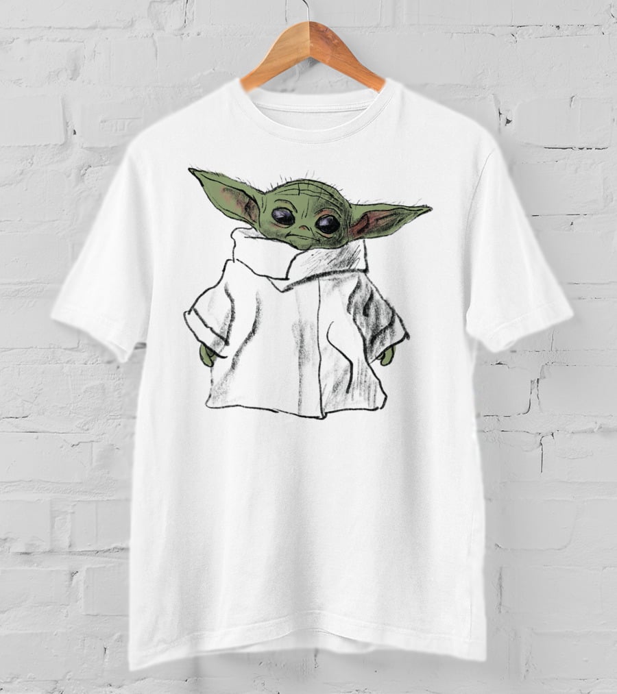 Star Wars The Mandalorian The Child Sketch Drawing T-Shirt