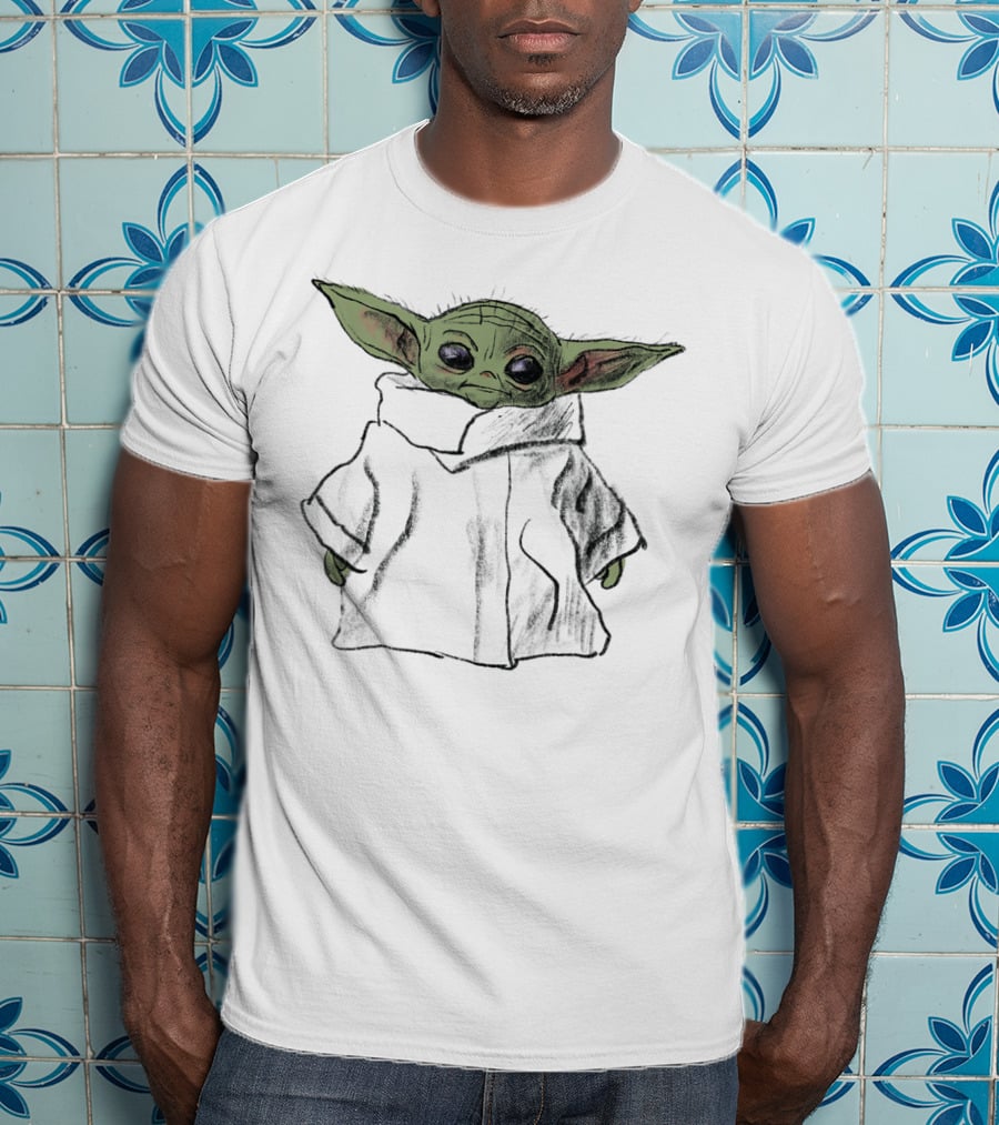 Star Wars The Mandalorian The Child Sketch Drawing T-Shirt