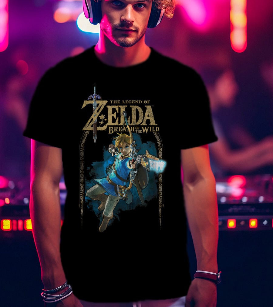 The Legend Of Zelda Breath Of The Wild Link Archery Action T-Shirt