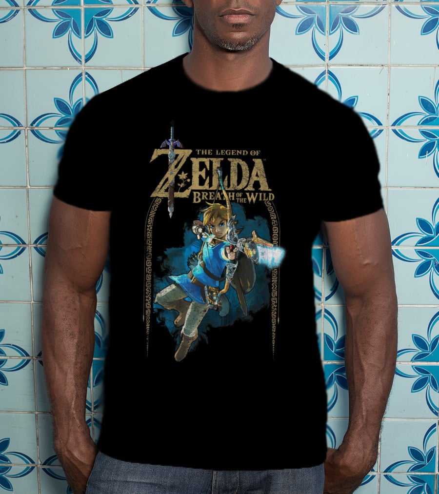 The Legend Of Zelda Breath Of The Wild Link Archery Action T-Shirt