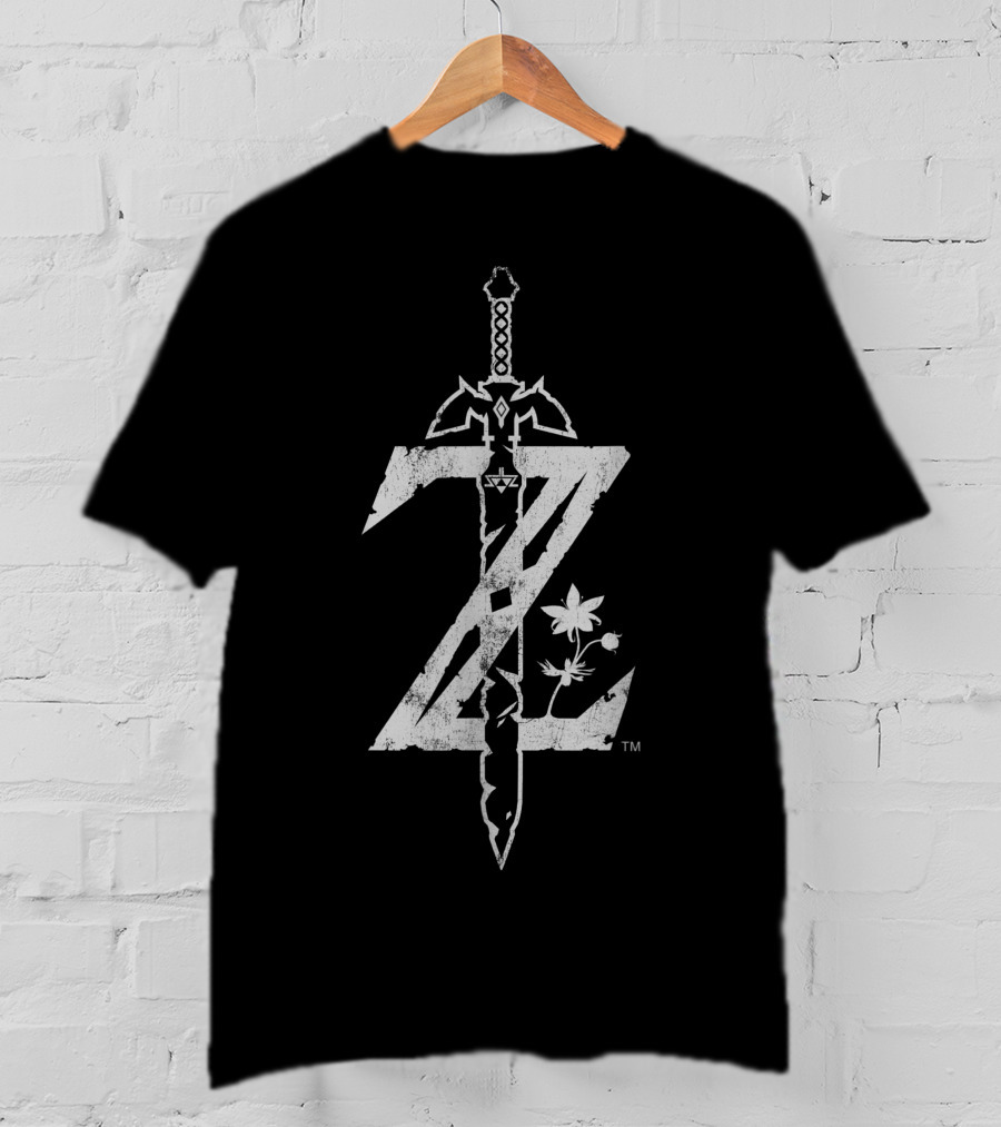 Zelda Breath Of The Wild Sword Floral Emblem T-Shirt