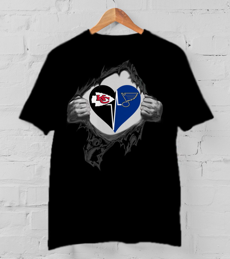 Kansas City Chiefs And St. Louis Blues Heart T-Shirt