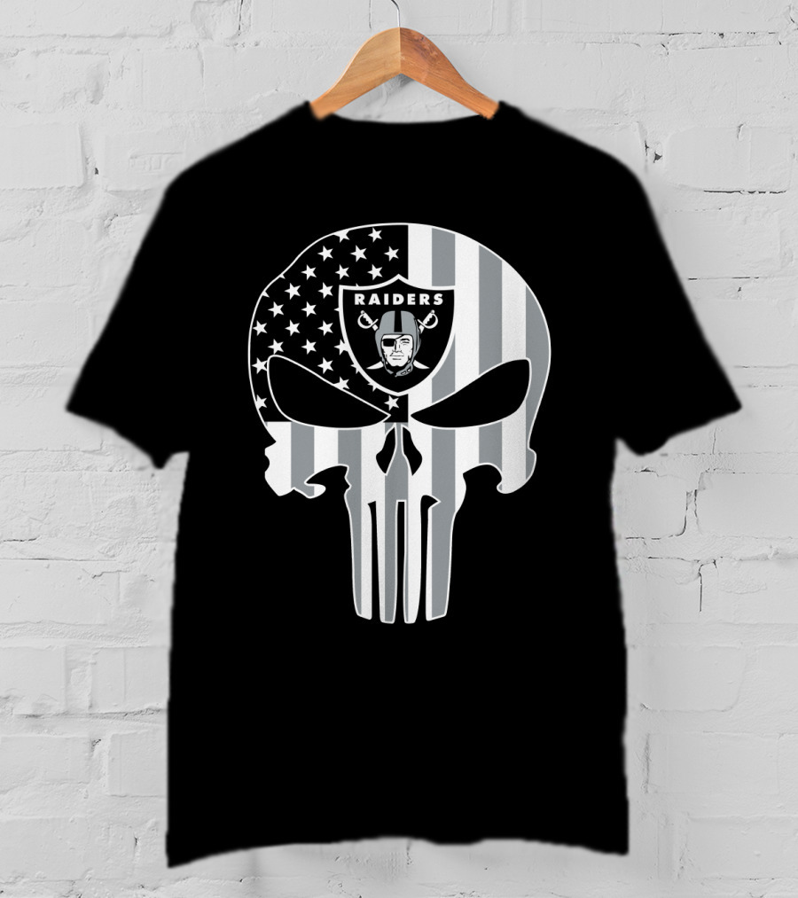 Raiders Skull With Flag T-Shirt
