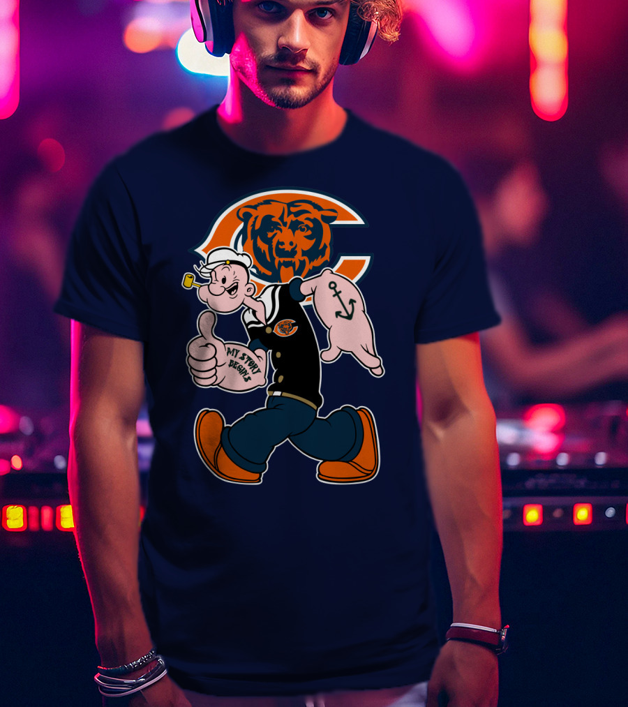Chicago Bears Popeye Thumbs Up T-Shirt
