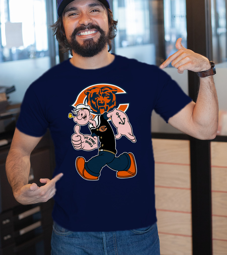 Chicago Bears Popeye Thumbs Up T-Shirt