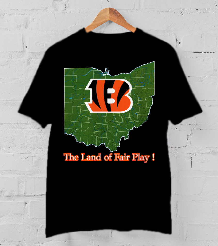 Bengals Ohio Map The Land Of Fair Play T-Shirt