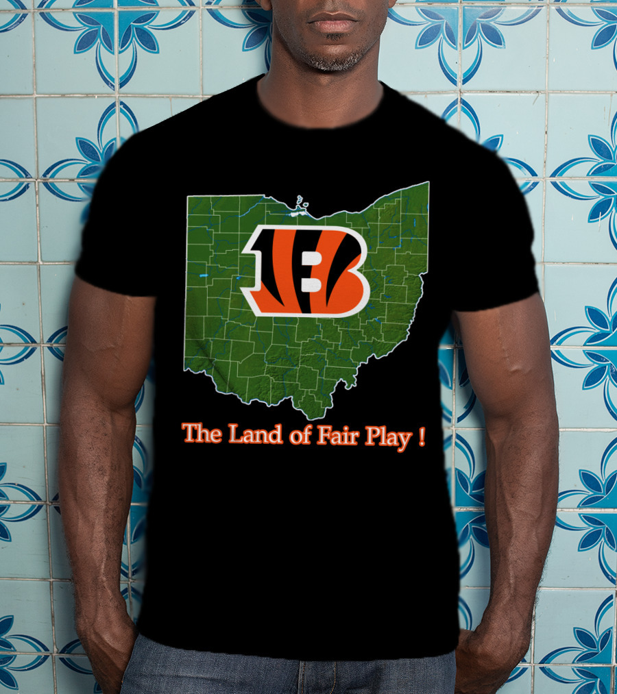Bengals Ohio Map The Land Of Fair Play T-Shirt