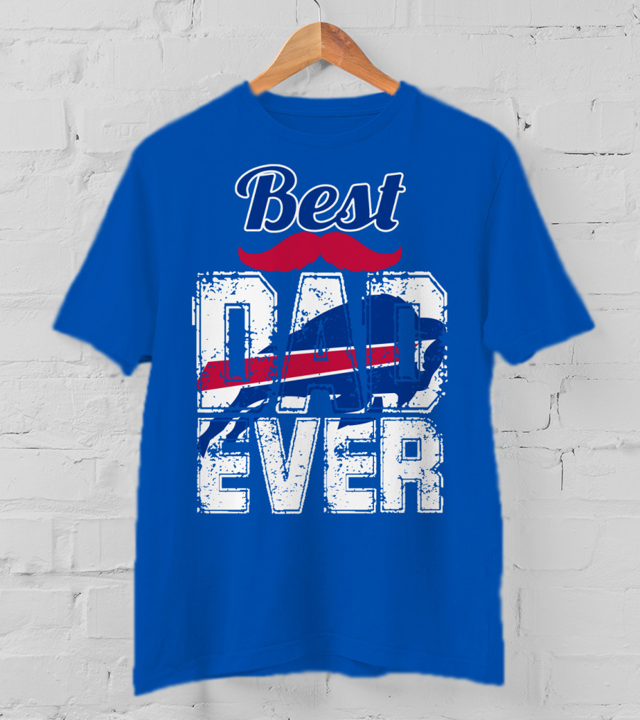 Best Dad Ever Buffalo Football Fan Mustache T-Shirt