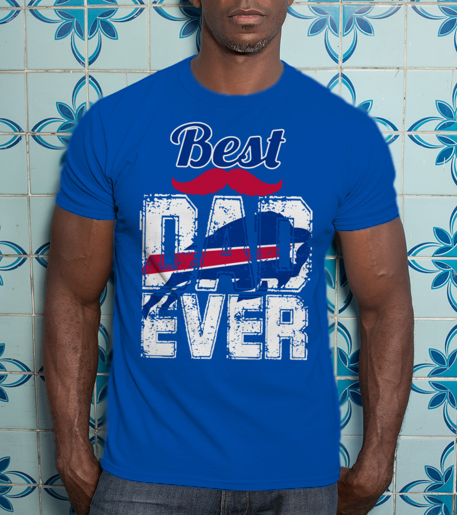 Best Dad Ever Buffalo Football Fan Mustache T-Shirt