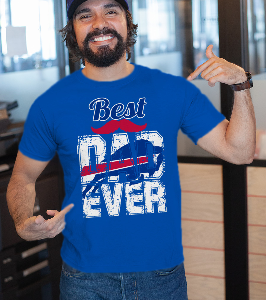 Best Dad Ever Buffalo Football Fan Mustache T-Shirt