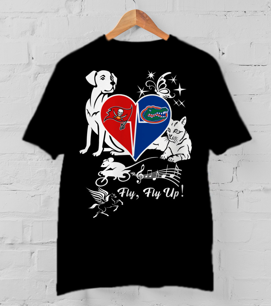 Buccaneers Gators Heart Fly Fly Up Dog Cat Butterfly Musical Pegasus T-Shirt