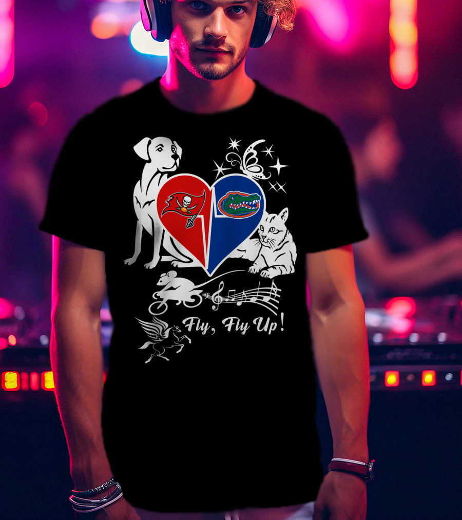 Buccaneers Gators Heart Fly Fly Up Dog Cat Butterfly Musical Pegasus T-Shirt