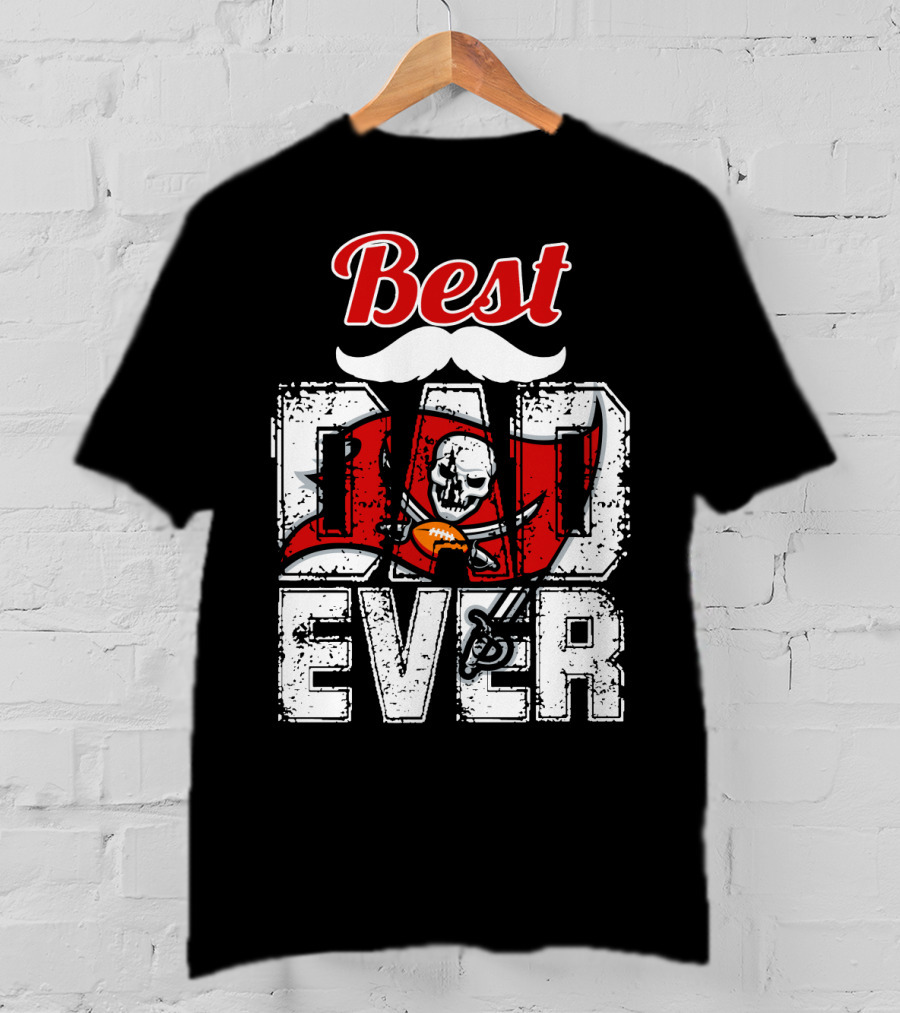 Best Dad Ever Buccaneers Football Skull Flag T-Shirt