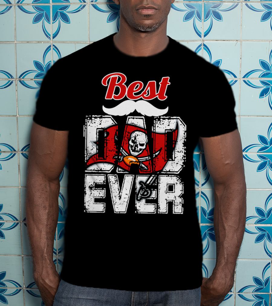 Best Dad Ever Buccaneers Football Skull Flag T-Shirt