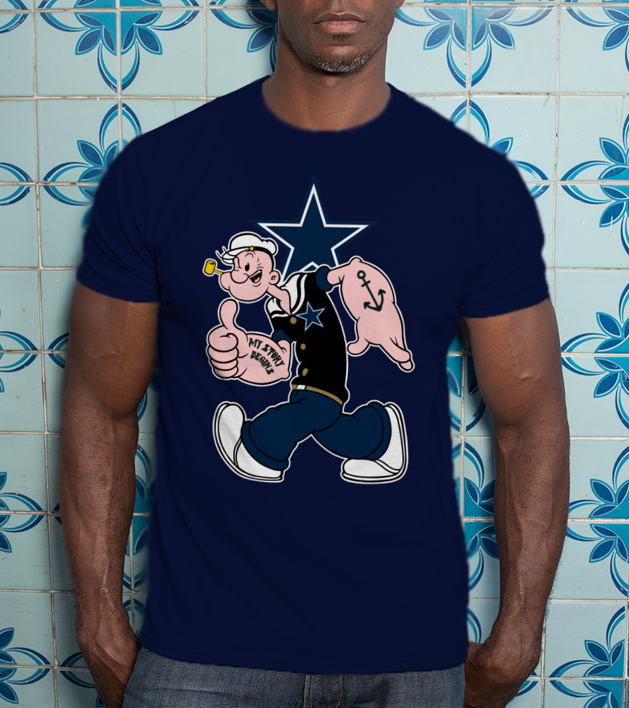 Dallas Cowboys Popeye My Story Began Star Anchor T-Shirt