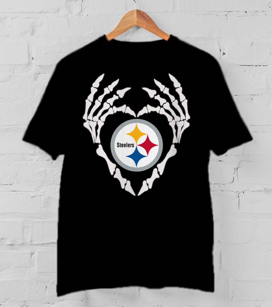Steelers Skeleton Heart T-Shirt