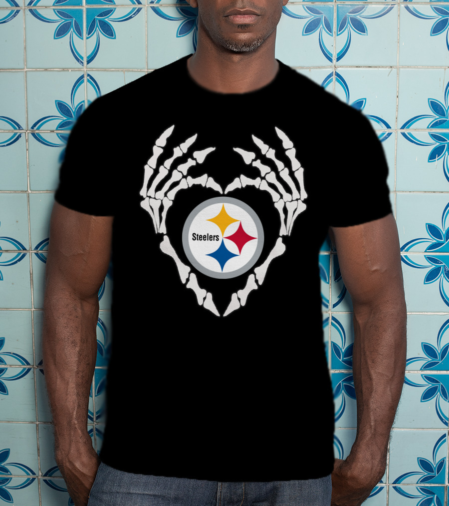 Steelers Skeleton Heart T-Shirt
