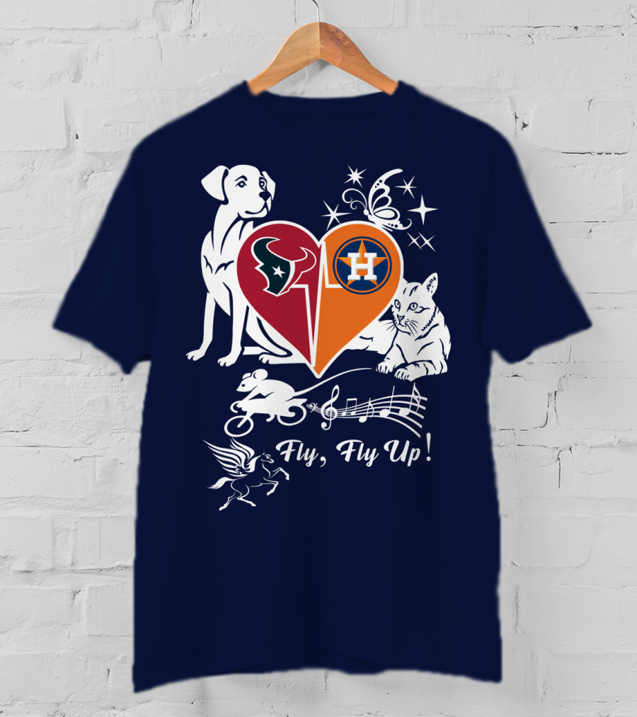 Houston Texans And Astros Love Fly Fly Up T-Shirt