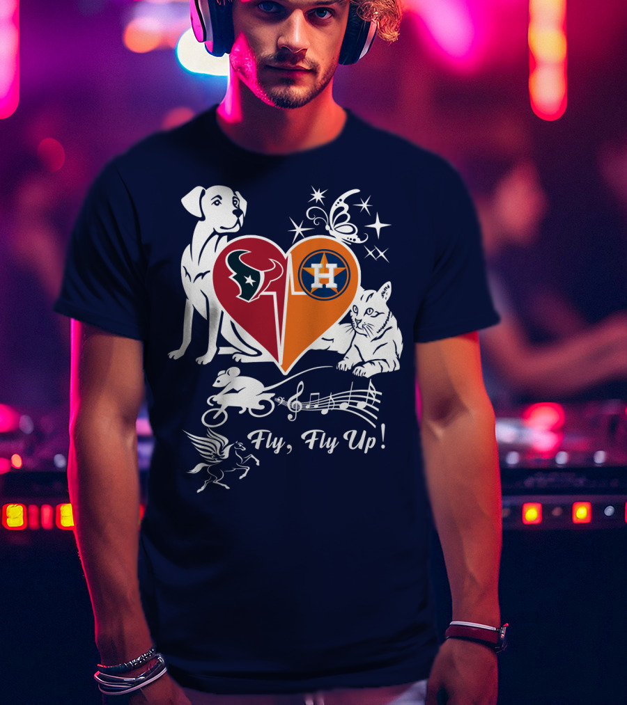 Houston Texans And Astros Love Fly Fly Up T-Shirt