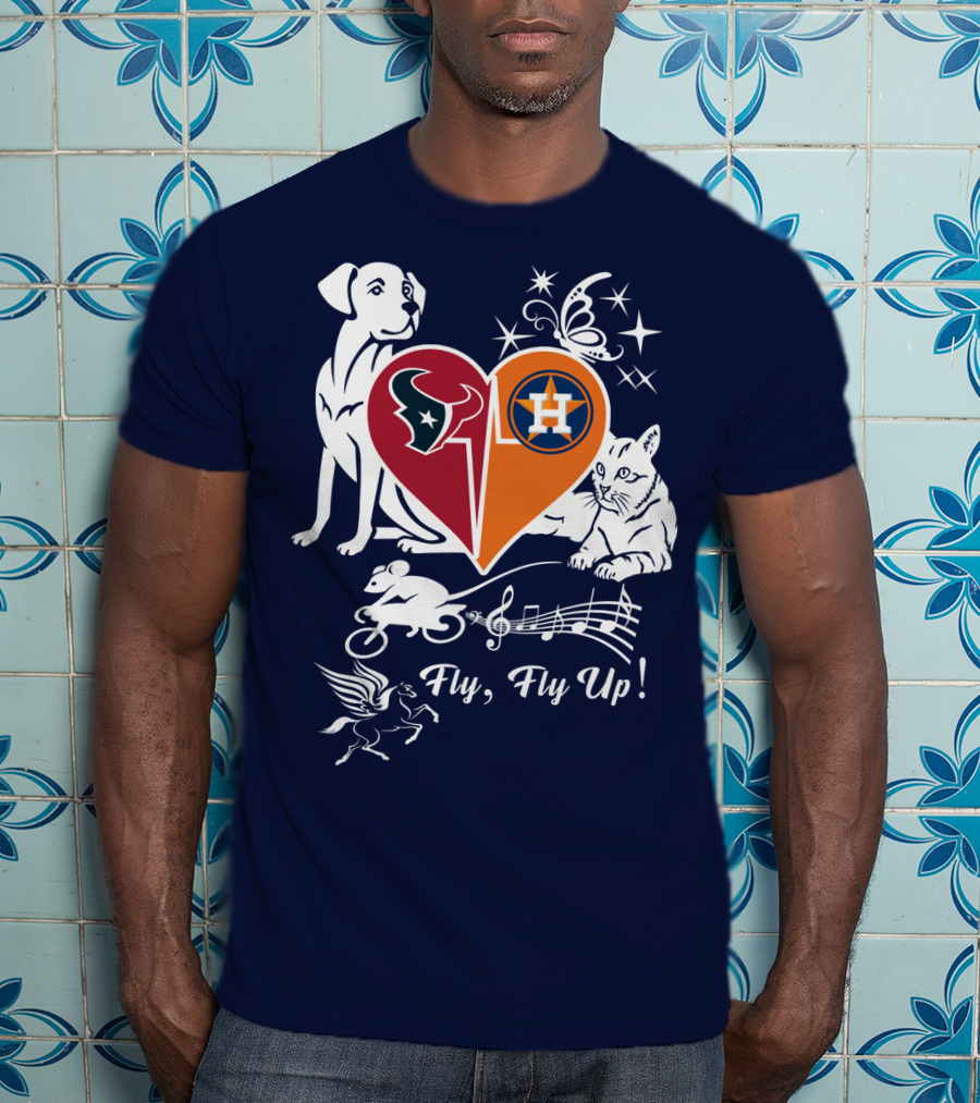 Houston Texans And Astros Love Fly Fly Up T-Shirt