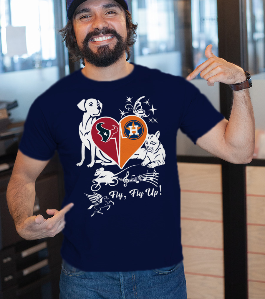 Houston Texans And Astros Love Fly Fly Up T-Shirt