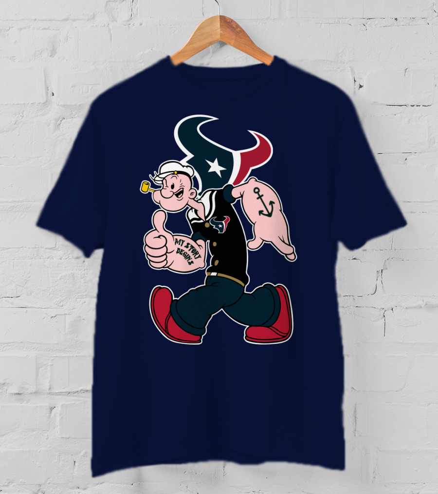 Texans Popeye My Story Begins Anchor T-Shirt
