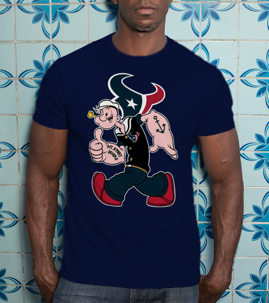 Texans Popeye My Story Begins Anchor T-Shirt
