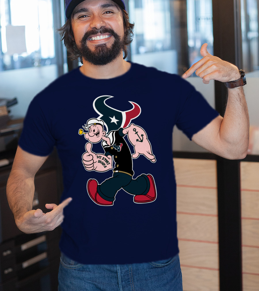 Texans Popeye My Story Begins Anchor T-Shirt