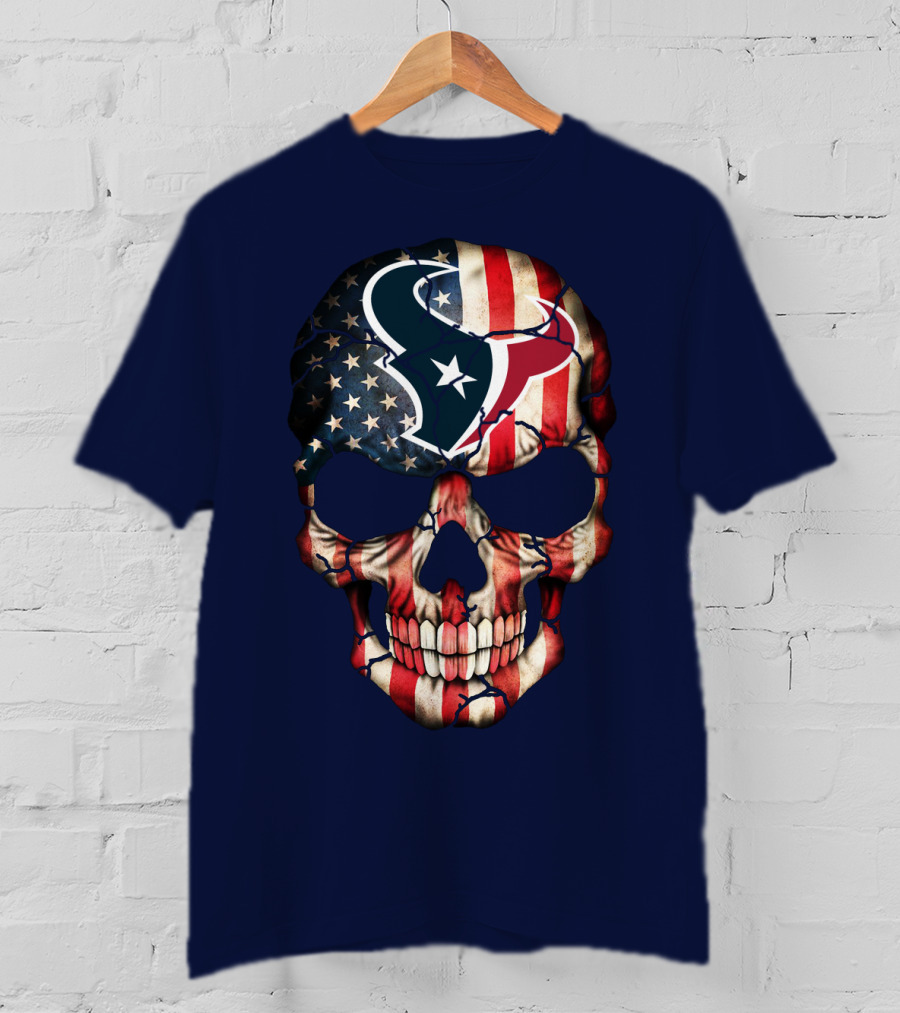 Texans Skull American Flag T-Shirt